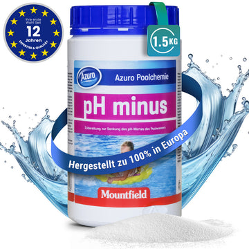 Azuro pH Minus 1,5 kg Granulat – Pool pH Senker für klares Wasser, schnelle und sichere Poolpflege