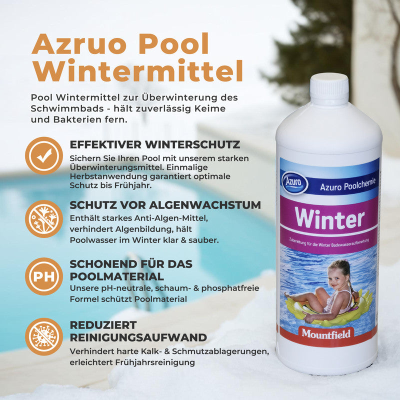 Azuro Winterfit 1 L Pool Winterschutz – Wintermittel für Swimmingpool gegen Kalk & Ablagerungen
