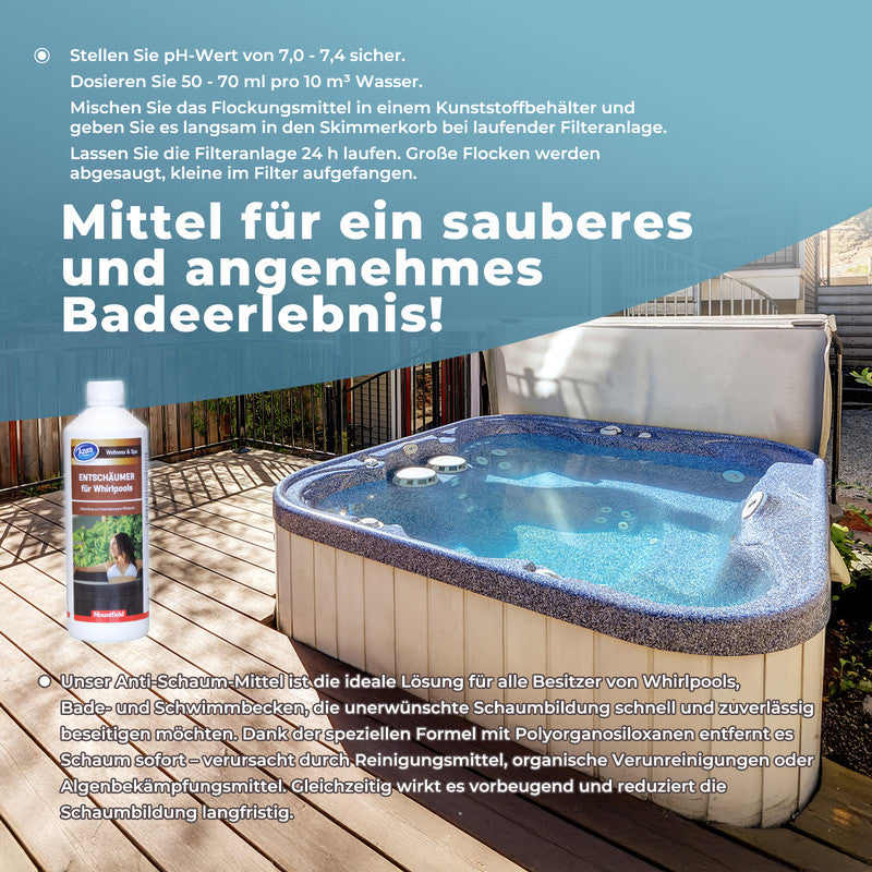 Azuro Anti-Schaum Whirlpool & Pool – Effektiver Schaumvernichter für Spa, Jacuzzi und Schwimmbecken