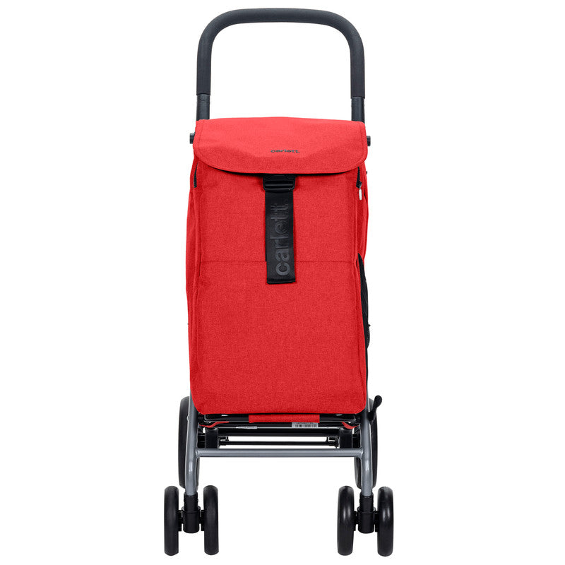 Einkaufstrolley klappbar 53 L mit Kühltasche – Einkaufswagen bis 25 kg belastbar Shopping Trolley rot