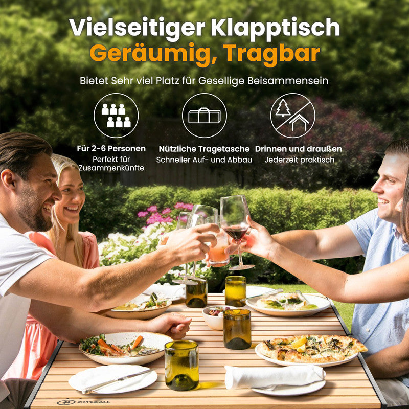 Campingtisch klappbar – Großer Aluminium Klapptisch für Garten, Balkon und Camping, bis 100 kg belastbar