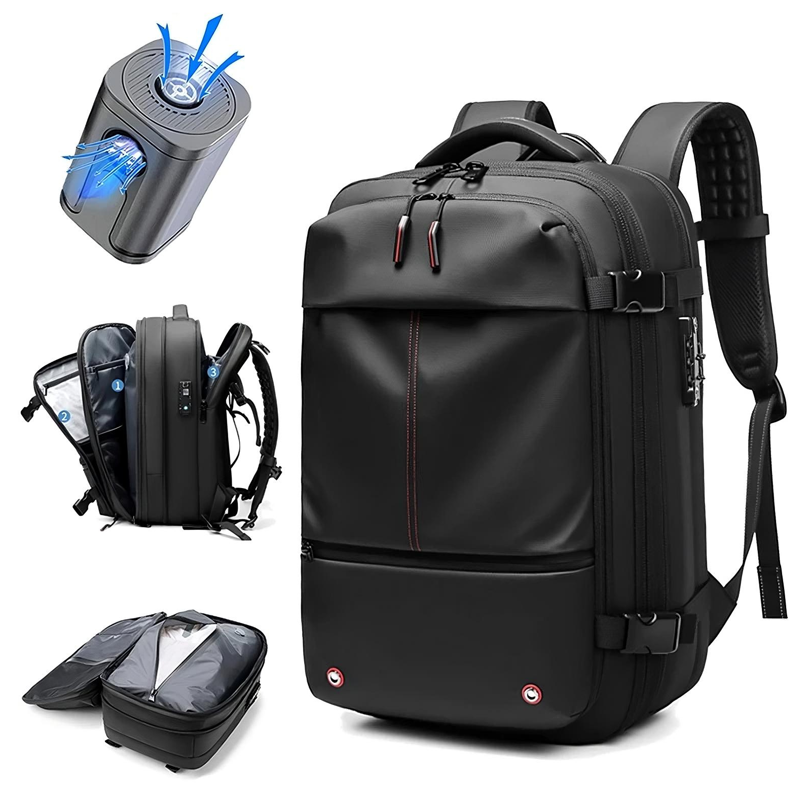 Vakuum-Reiserucksack – Kompressions-Travel-Backpack für platzsparendes Packen