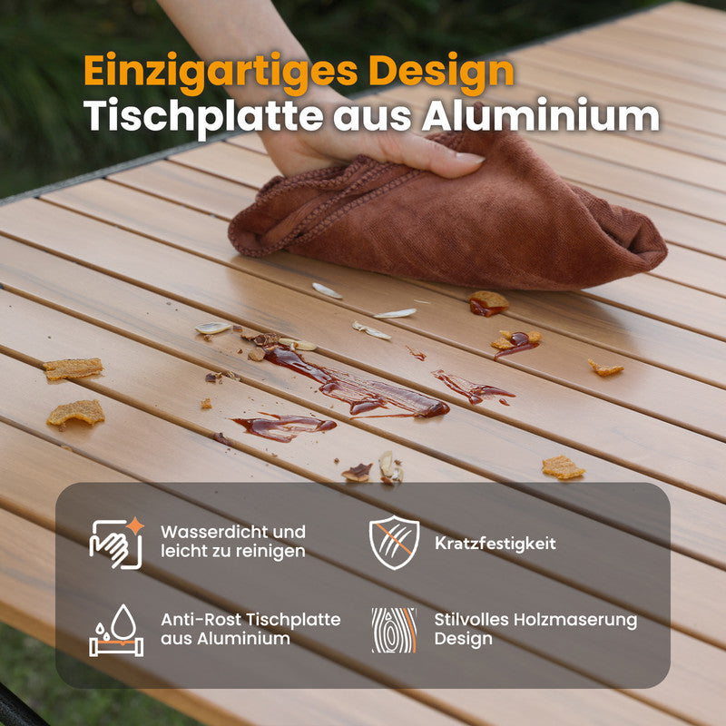 HOMECALL Campingtisch klappbar – Aluminium Gartentisch für 4–6 Personen bis 100 kg belastbar | B-Ware Sonderposten