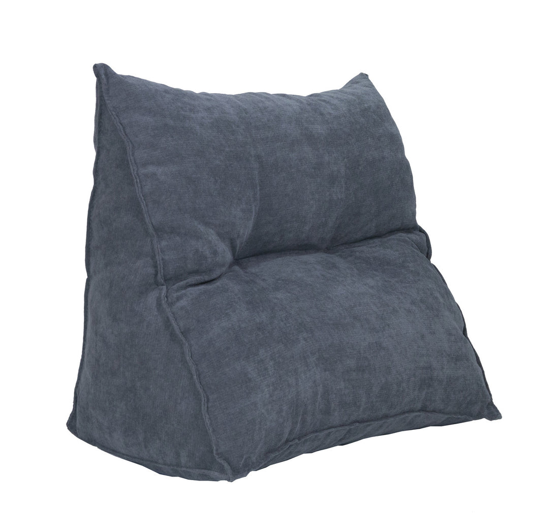Rückenkissen Keilkissen 58×30×48 cm blau-grau – ergonomisches Palettenkissen aus Cordstoff