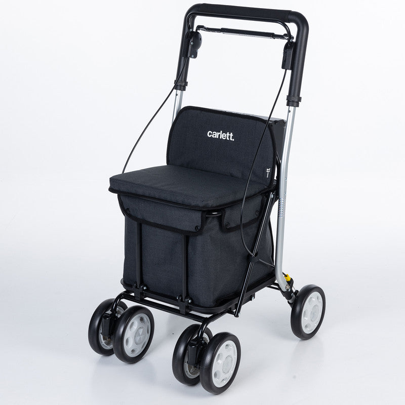 Carlett Einkaufstrolley mit Sitz – Rollator Einkaufswagen bis 125 kg belastbar, 36 L Tasche | B-Ware Sonderposten