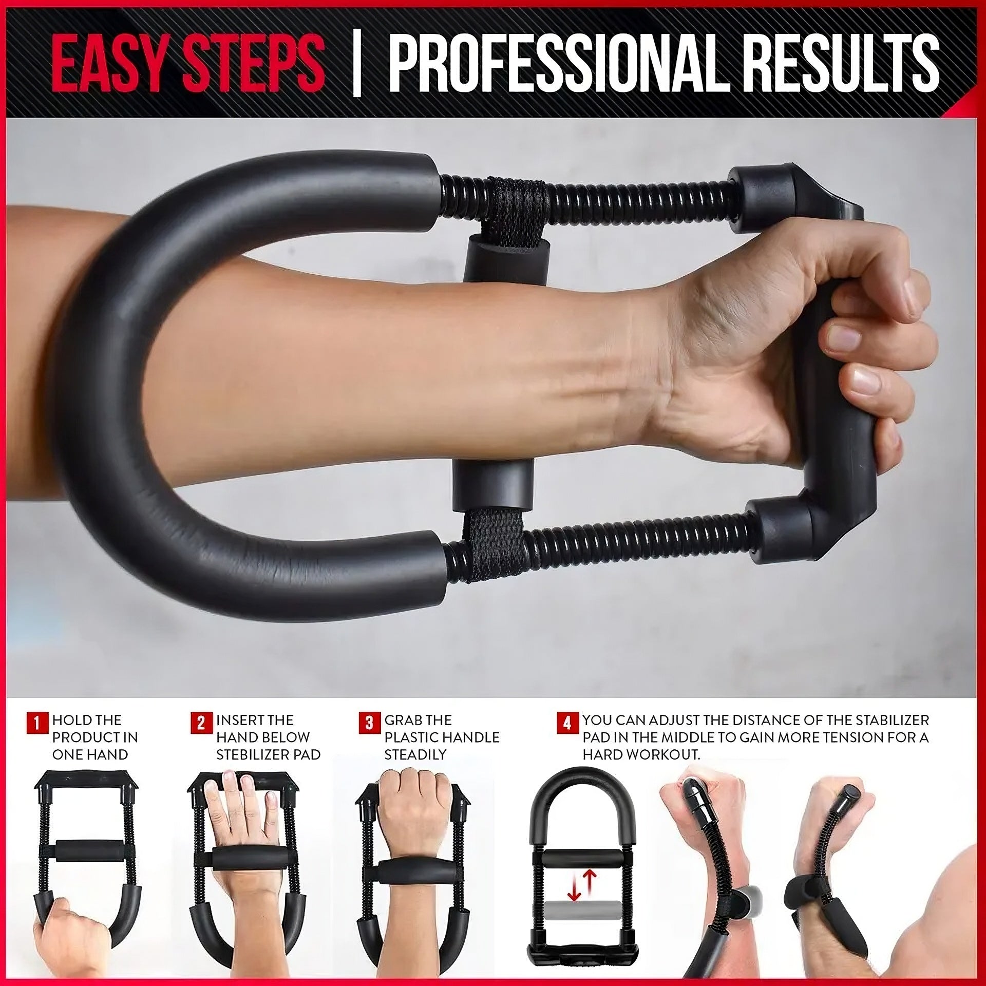 Hand- und Unterarmtrainer – Kompakter Griff- und Handmuskel-Exerciser mit 7 kg Widerstand