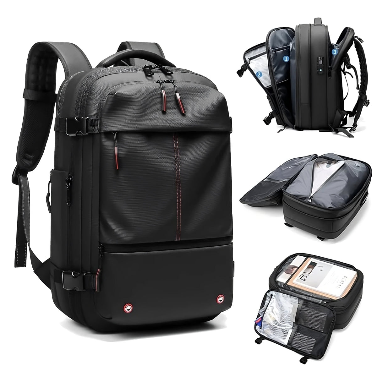 Vakuum-Reiserucksack – Kompressions-Travel-Backpack für platzsparendes Packen