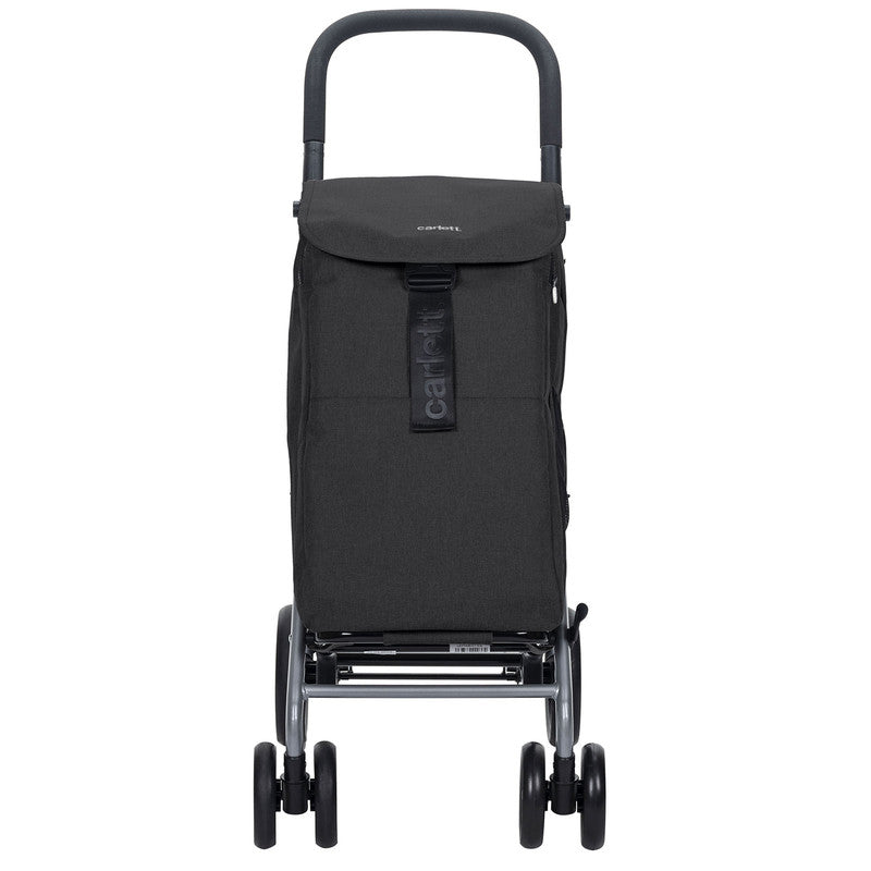 Einkaufstrolley klappbar 53 L mit Kühltasche – Einkaufswagen bis 25 kg belastbar faltbarer Shopping Trolley schwarz