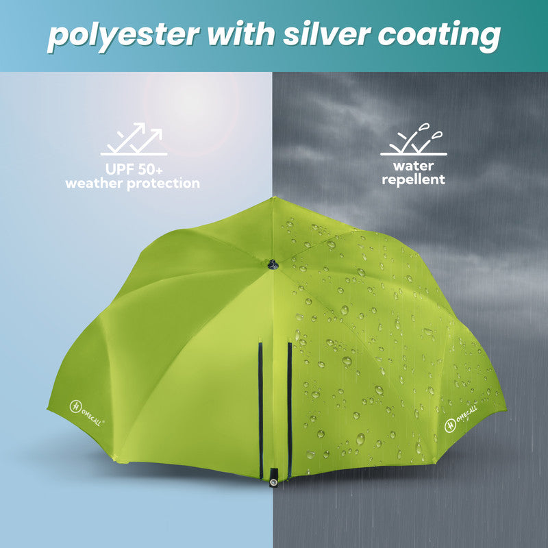 Strand Sonnenschirm mit Windschutz – UPF 50+ Strandmuschel für Garten, Camping und Strand - Grün