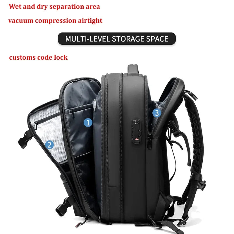 Vakuum-Reiserucksack – Kompressions-Travel-Backpack für platzsparendes Packen