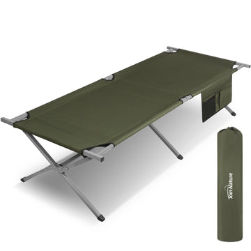 Feldbett klappbar XXL bis 200 kg belastbar – Campingbett 208 cm mit Tragetasche, grün