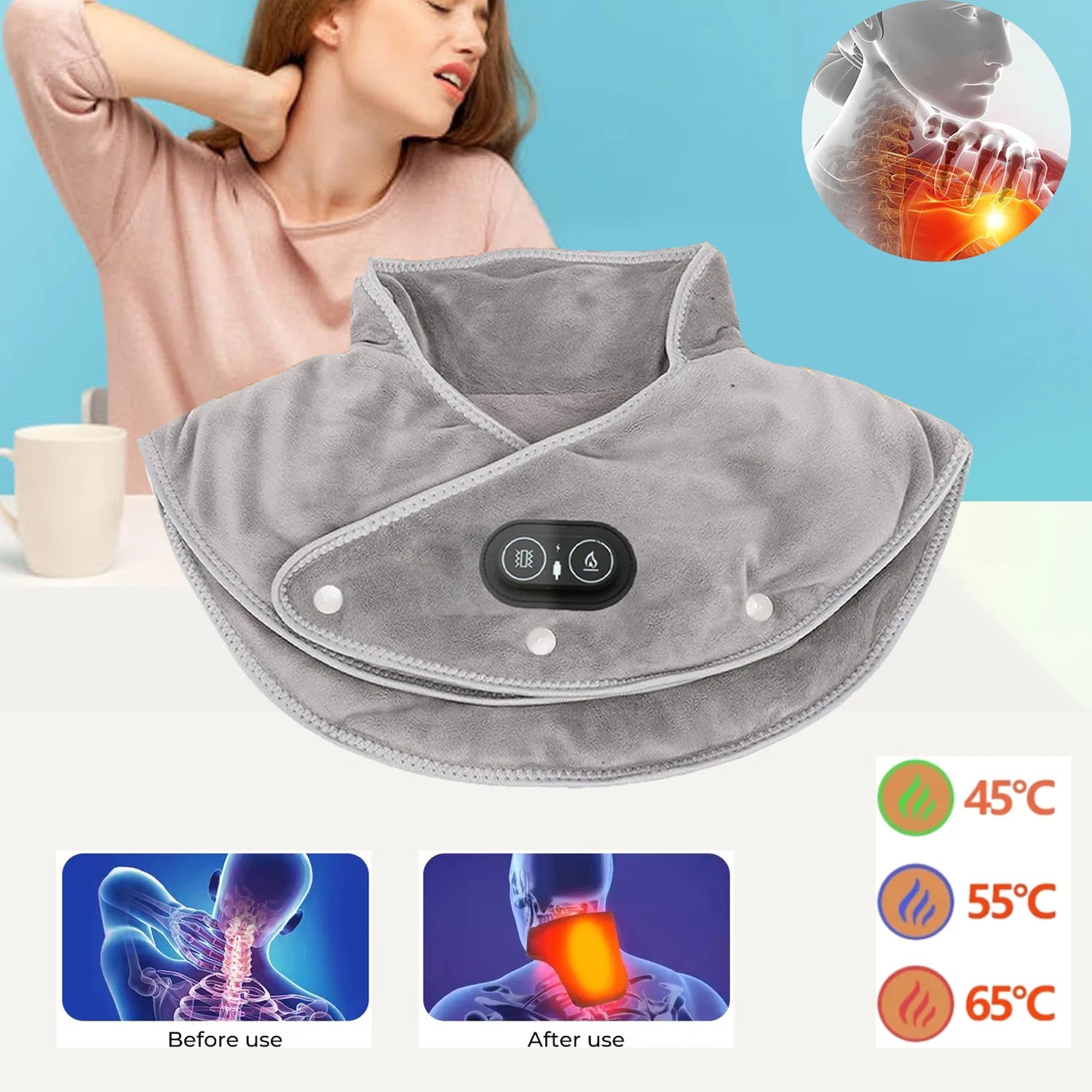 Elektrisches Heiz-Kissen für Nacken & Schultern
