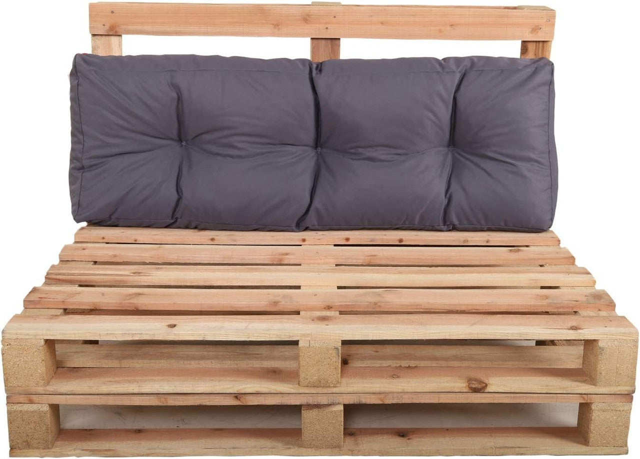 Rückenkissen für Palettenmöbel 120 × 40 × 10/20 cm – Palettenkissen Rückenlehne, Dunkelgrau-Rot