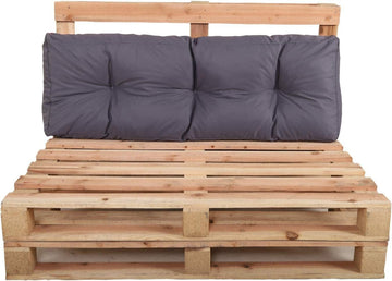 Rückenkissen für Palettenmöbel 120 × 40 × 10/20 cm – Palettenkissen Rückenlehne, Dunkelgrau-Rot