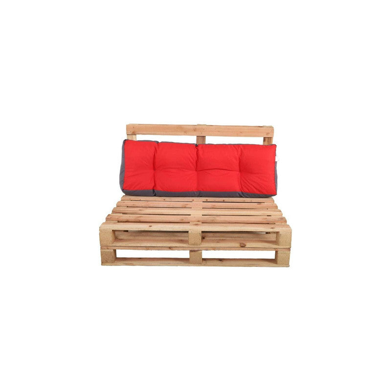 Rückenkissen für Palettenmöbel 120 × 40 × 10/20 cm – Palettenkissen Rückenlehne, Dunkelgrau-Rot