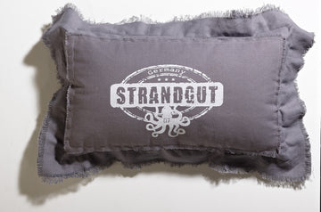 Dekokissen Strandgut07 – Outdoor Kissen mit Reißverschluss, 50 x 30 cm, waschbar, grau