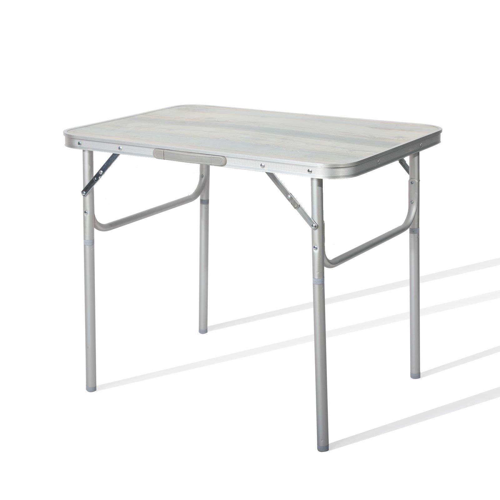 3-tlg. Campingset Sitzgruppe – Klapptisch ca. 75x55x63 cm Aluminium + 2 Faltstühle Schwarz/Weiß