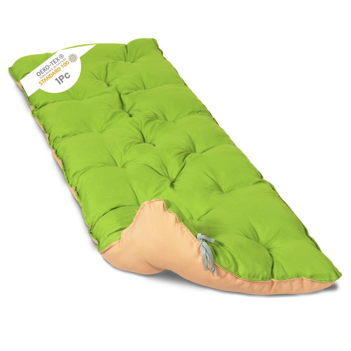 Dekokissen Bankauflage Sitzauflage Sitzkissen Wendeauflage ca. 140 x 50 x 12cm, Grün/Beige