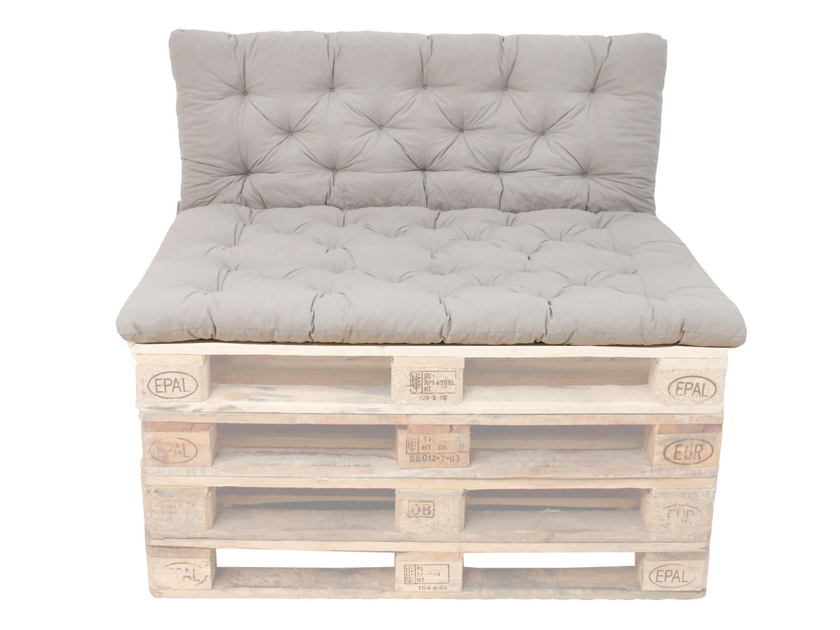 Palettenkissen Set 120x80 cm + 120x60 cm Blau – Palettenauflage mit Rückenteil, UV-beständig & formstabil