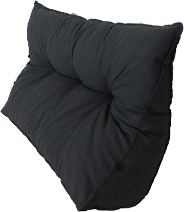 Keilkissen Rückenkissen 80x50x20 cm Dunkelgrau – Lounge- und Gartensitzkissen, UV-beständig & formstabil für Balkon, Terrasse & Wohnbereich