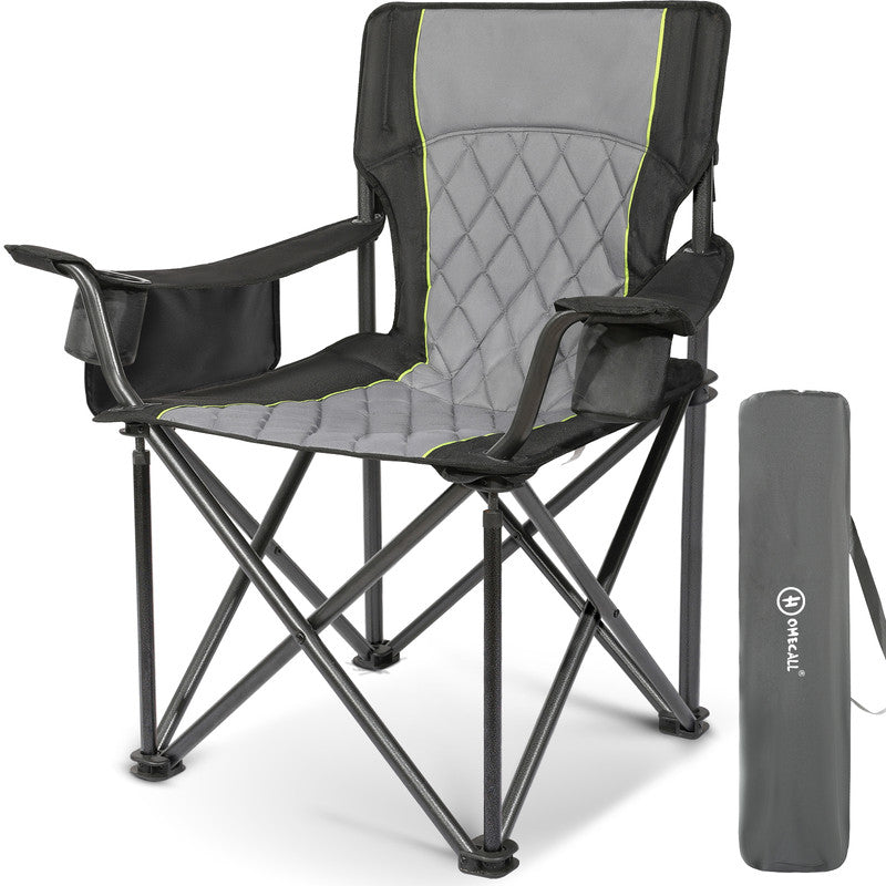 HOMECALL XXL Campingstuhl klappbar bis 360 kg belastbar – gepolsterter Hochlehner mit Getränkehalter | B-Ware Sonderposten