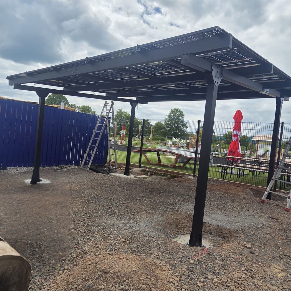 Doppelcarport Carport für 2 Autos inkl. 15 Module mit Dachverkleidung & Regenrinne, Schwarz