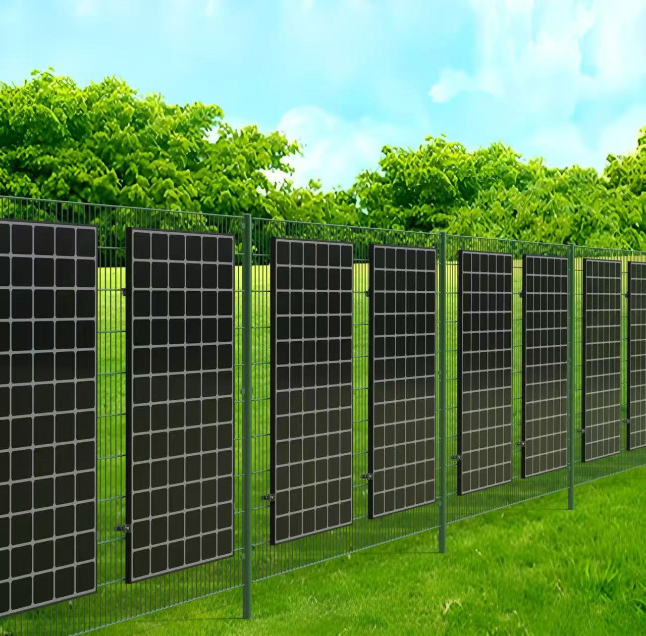 PV-Zaunklemmen 4er Set Schwarz – Solarhalterung für Doppelstabmatten, Direktmontage ohne Schiene