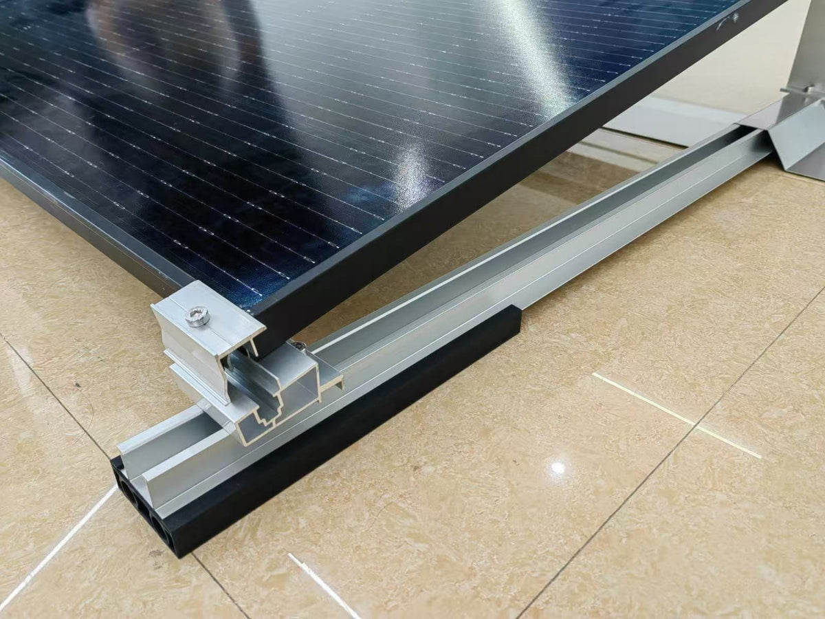 Solar Halterung Flachdach Komplettset für 4 Module – 10° Aufständerung, ballastiert, ohne Bohren