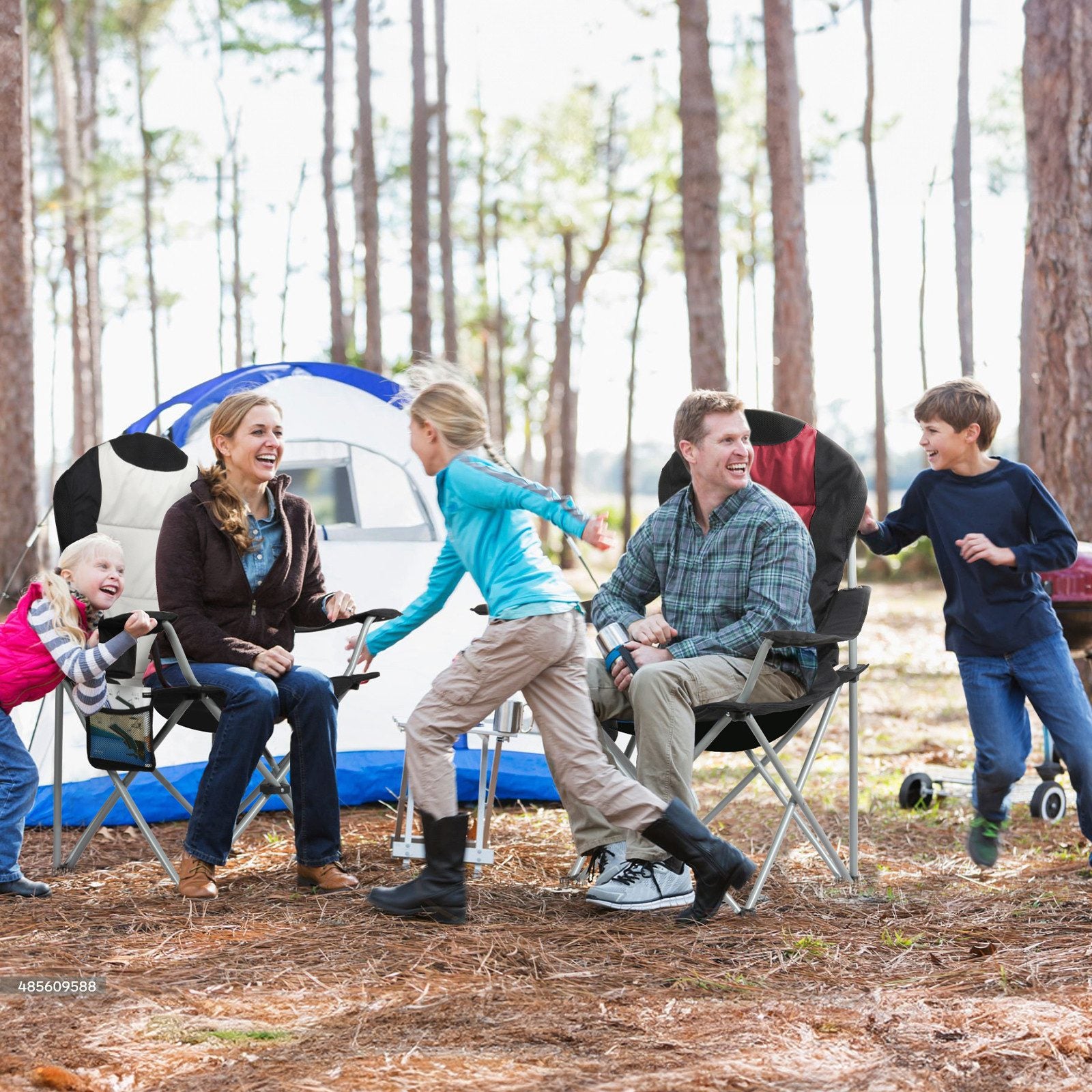 3-tlg. Campingset Sitzgruppe – Klapptisch ca. 75x55x63 cm Aluminium + 2 Faltstühle Schwarz/Weiß