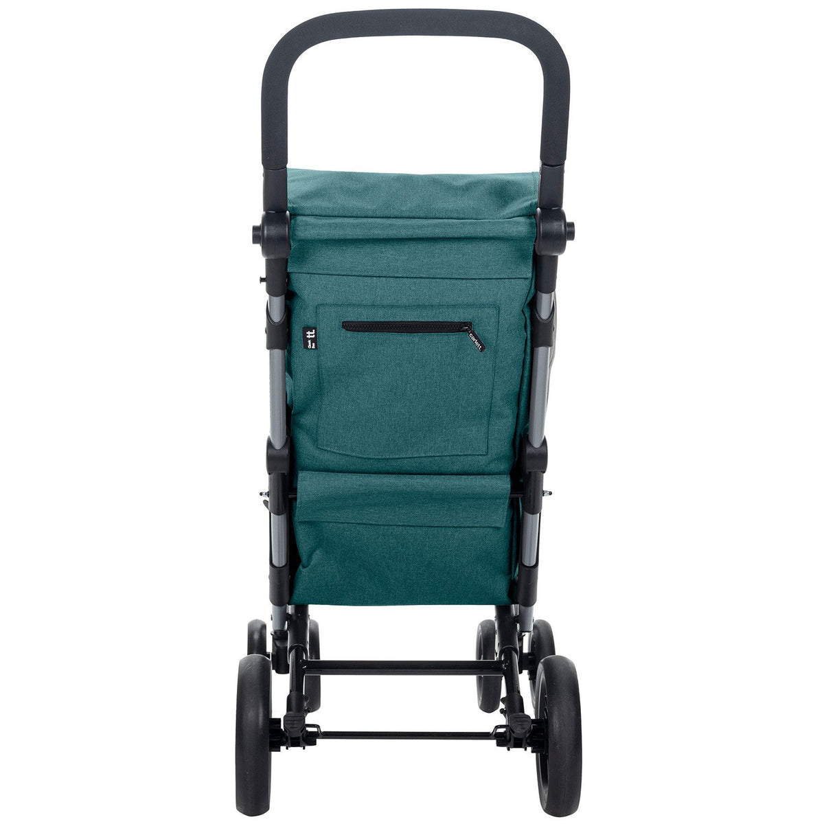 Einkaufstrolley klappbar 53 L mit Kühltasche – Einkaufswagen bis 25 kg belastbar faltbarer Shopping Trolley blau-grün