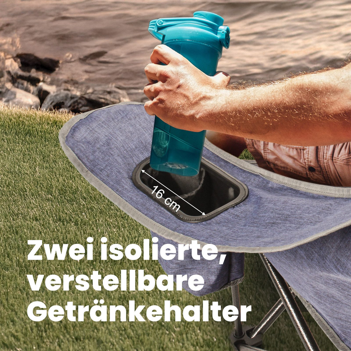 HOMECALL Campingstuhl 2 Personen faltbar – Doppel Campingsofa bis 360 kg, stabile Camping Couch mit Rückenlehne