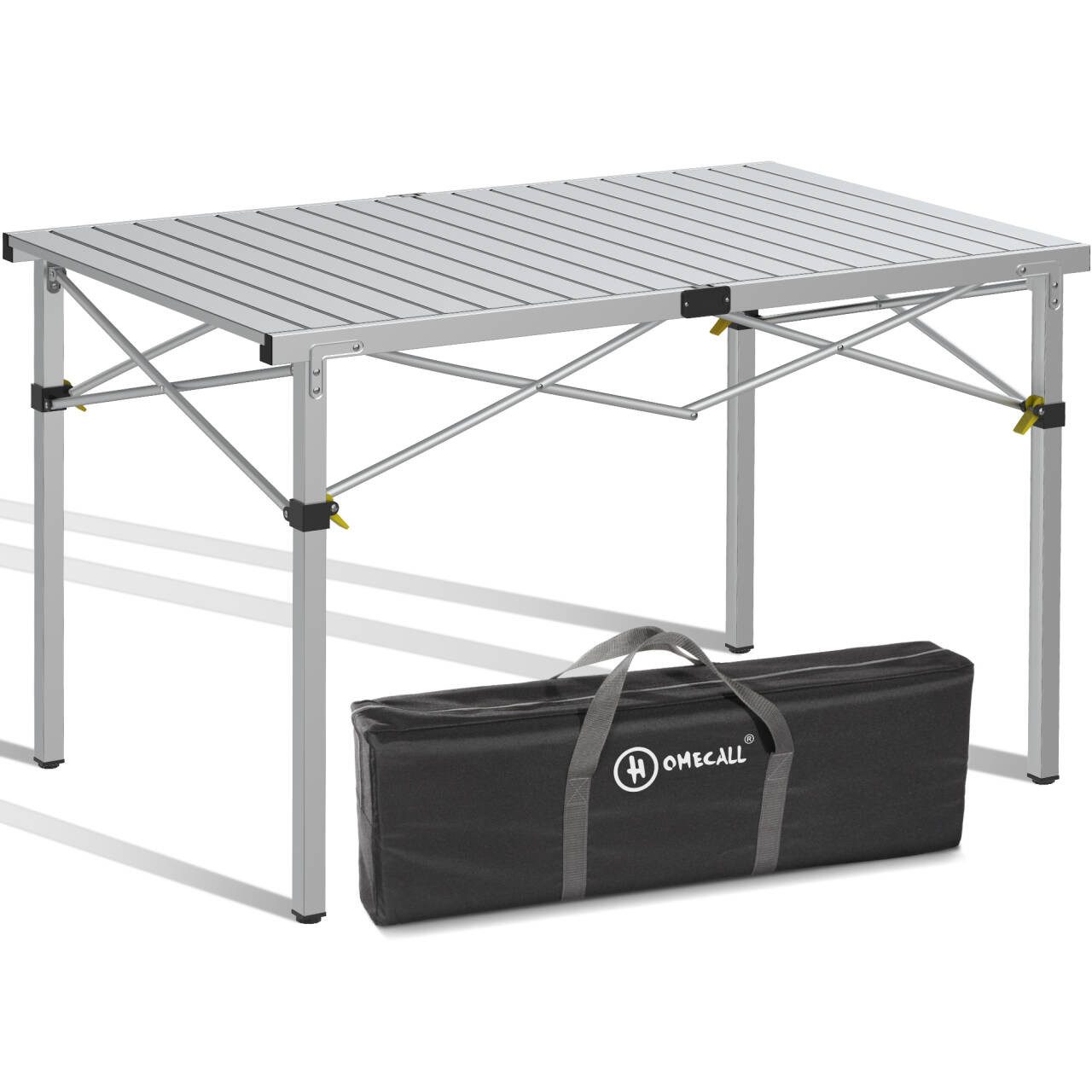 5-tlg. Gartenset Sitzgruppe – Klapptisch ca. 117x70 cm Aluminium + 4 Hochlehner Grau/Blau