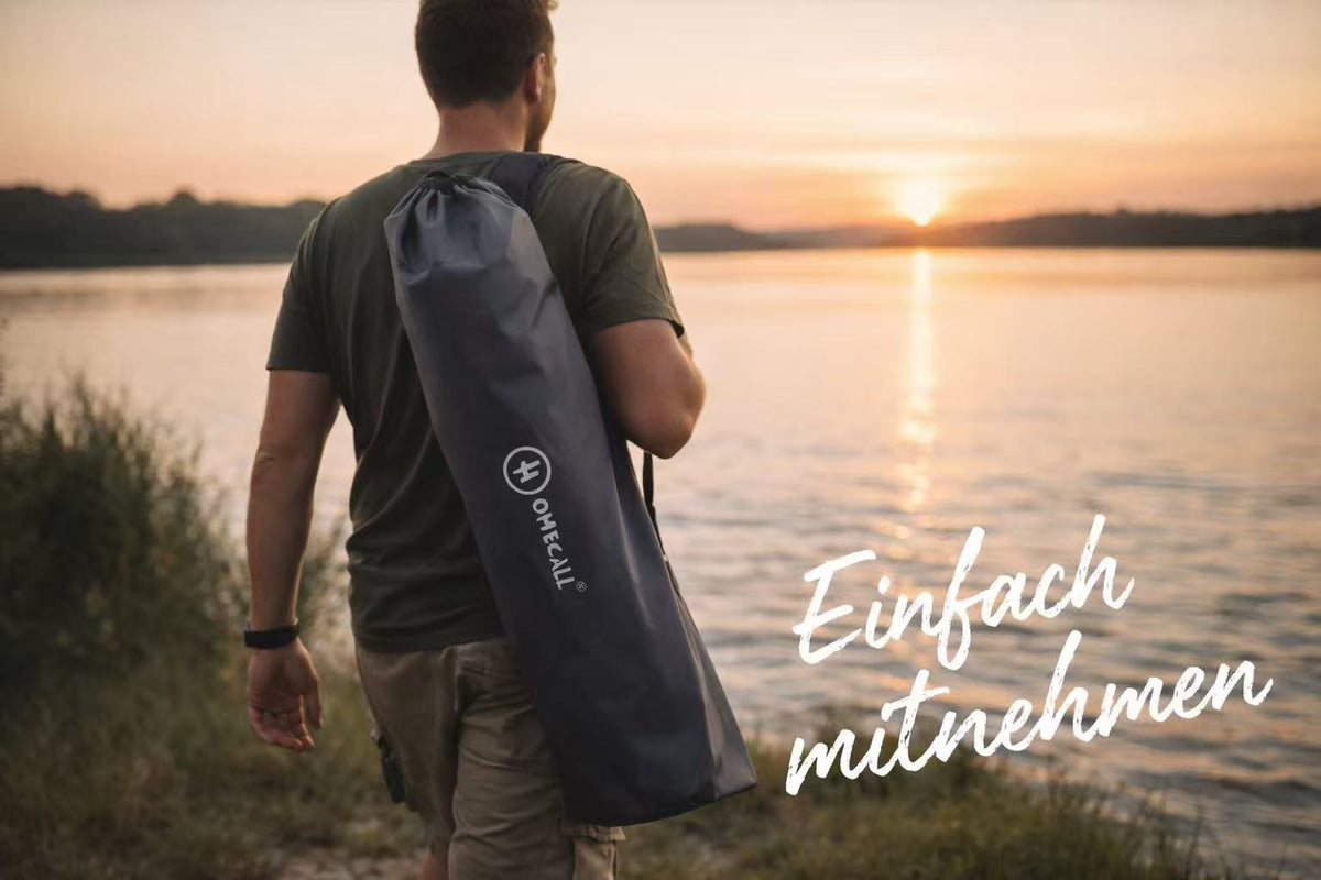 HOMECALL Campingstuhl faltbar Hochlehner – gepolsterter Klappstuhl mit Holzarmlehnen, 3-fach verstellbar bis 150 kg belastbar  | B-Ware