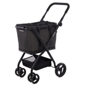 CARLETT Einkaufstrolley klappbar - große Kapazität  – Shopping Trolley mit Rädern & Bremse, bis 32 kg | geprüfte B-Ware