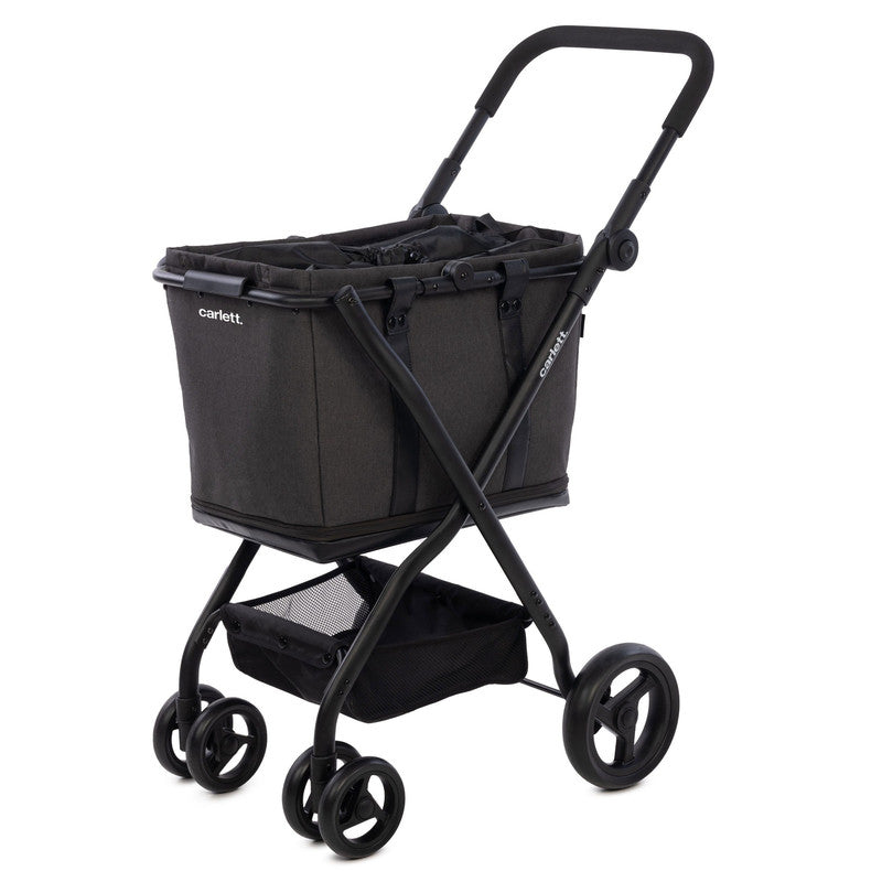 CARLETT Einkaufstrolley klappbar - große Kapazität  – Shopping Trolley mit Rädern & Bremse, bis 32 kg | geprüfte B-Ware
