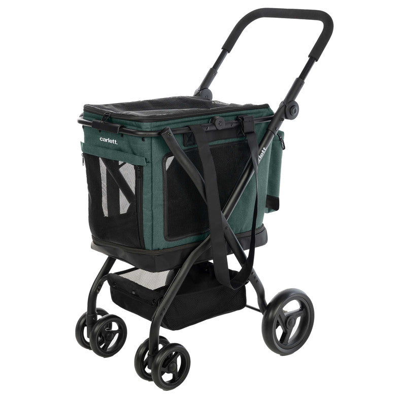 3-in-1 Hundebuggy & Katzenbuggy bis 25 kg belastbar – klappbar, Aluminiumgestell, Mesh, Regenschutz