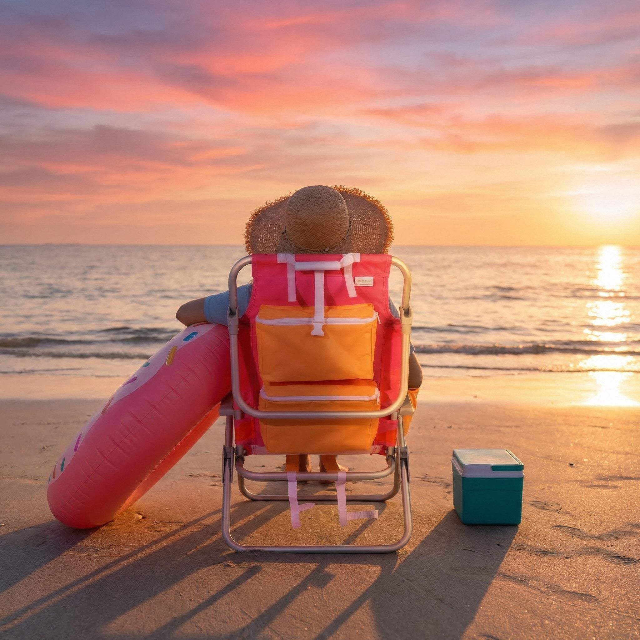 Strandstuhl klappbar aus Aluminium – Campingstuhl mit Kühlfach, Kopfkissen und verstellbarer Rückenlehne