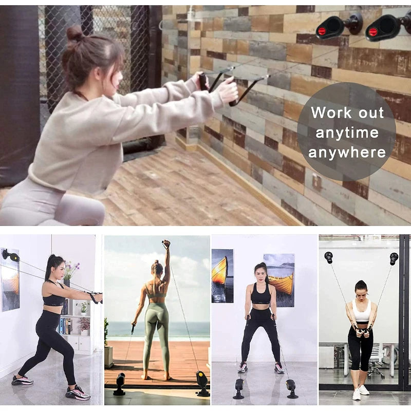 Fitness-Zugseiltrainer mit Saugnapf – Widerstandsseil für Pull-Down-Übungen zu Hause