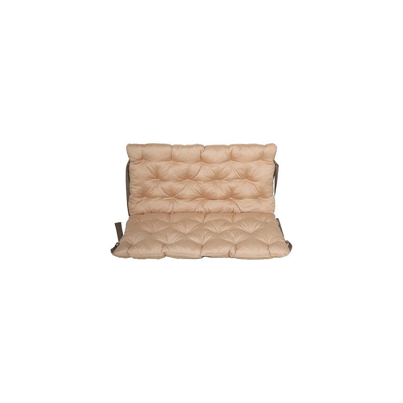 Bankauflage mit Rückenlehne 100x98x8 cm - Sitz- und Rückenauflage für 2-Sitzer Gartenbank, beige