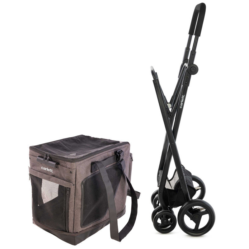 3-in-1 Hundebuggy & Katzenbuggy bis 25 kg belastbar – klappbar, Aluminiumgestell, Mesh, Regenschutz