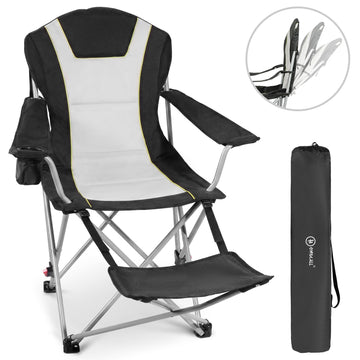 Campingstuhl mit Fußstütze – 2-in-1 Klappstuhl für Camping, Garten und Outdoor,