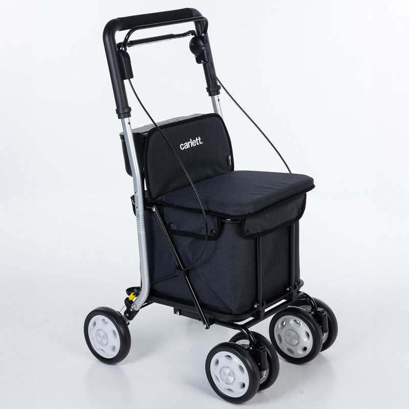 Carlett Einkaufstrolley mit Sitz – Rollator Einkaufswagen bis 125 kg belastbar, 36 L Tasche | B-Ware Sonderposten