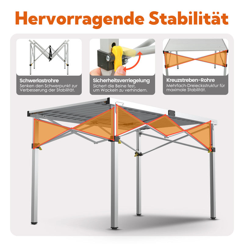 HOMECALL Campingtisch klappbar 117×70 cm – Outdoor Klapptisch Gartentisch für 4-6 Personen bis 100 kg belastbar | B-Ware Sonderposten