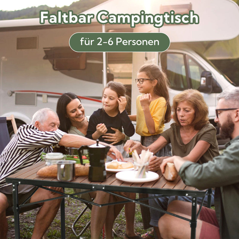 HOMECALL Campingtisch klappbar höhenverstellbar 120×70 cm – Aluminium Rolltisch bis 100 kg | B-Ware Sonderposten