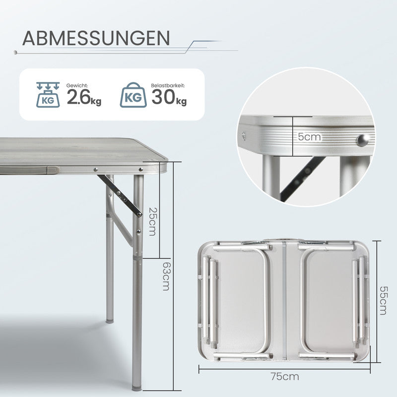 HOMECALL Campingtisch klappbar –  Gartentisch höhenverstellbar | B-Ware Sonderposten