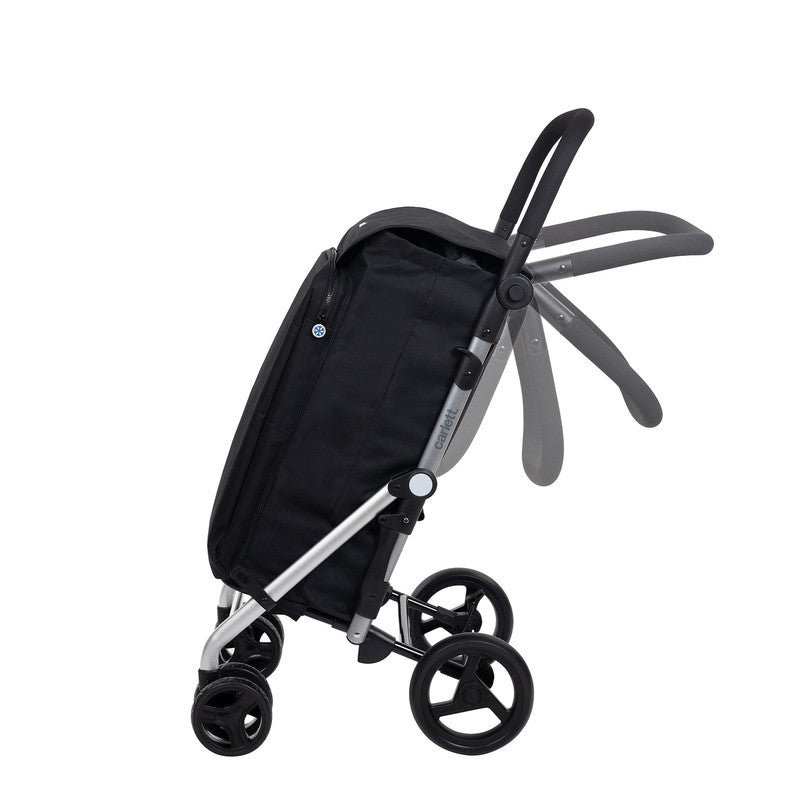 Carlett Einkaufstrolley klappbar 48 L + 10 L Kühltasche – 4-Rad Einkaufswagen bis 25 kg belastbar | B-Ware Sonderposten