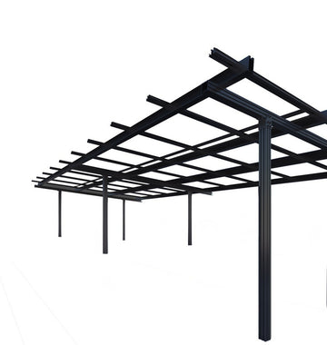 Carport Doppelcarport Gestell für 2 Autos - Überdachung für Autos - Aluminium, Schwarz